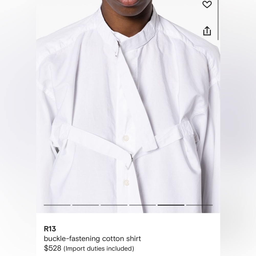 R13
buckle-fastening cotton shirt